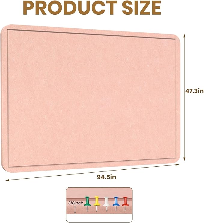 Extra Large Bulletin Board, 96 X 48 inches Cork Board - Image 3