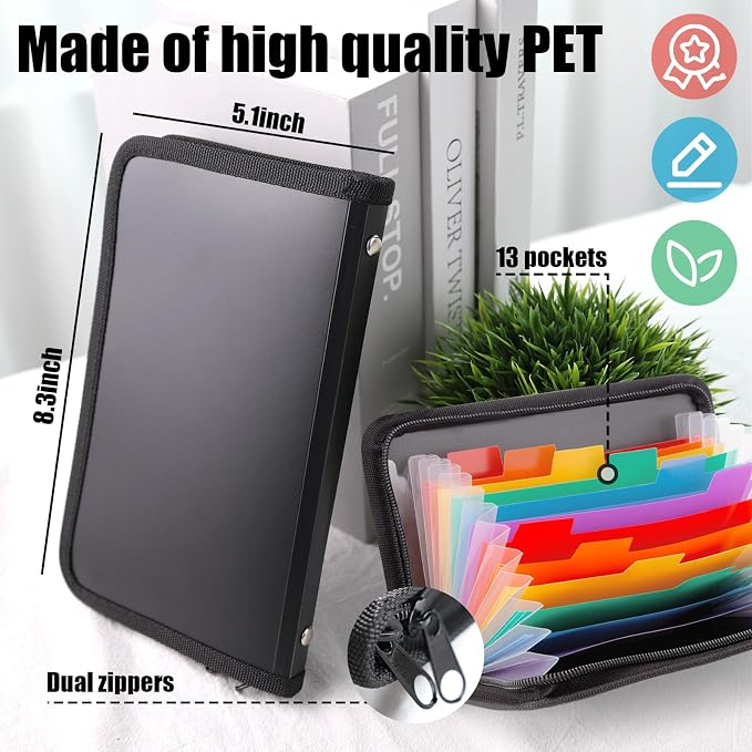 Koogel Expanding File Folder, 13 Pockets Small Accordion File Holder Organizer - Image 3