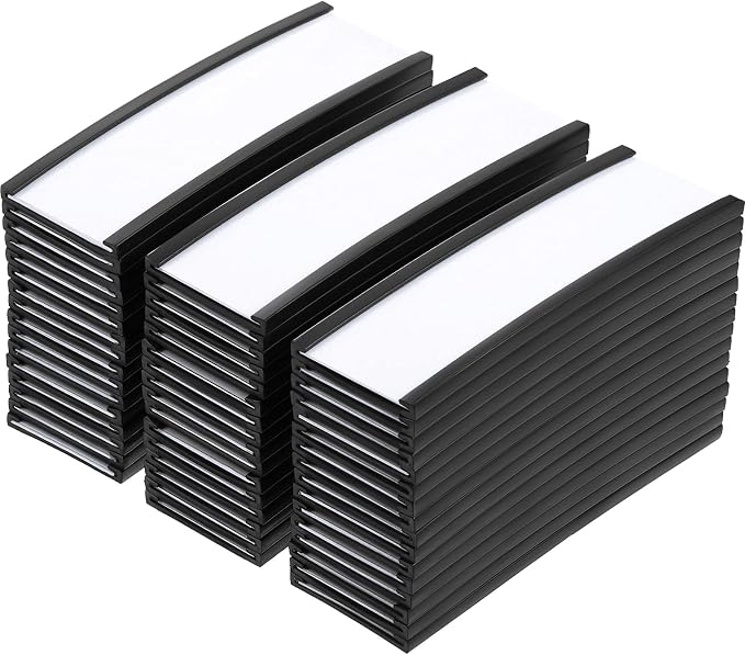 Outus 100 Pack Magnetic 'c' Channel Label Holders 3" x 1" Magnetic Labels Shelf by Outus