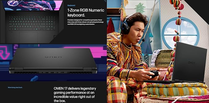 HP OMEN AI Gaming Laptop 17.3" QHD 240Hz IPS Display w/DKZ USB Port Expander - Image 5
