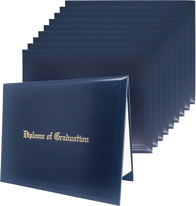 GraduatePro 10 Pack Imprinted Diploma Cover 8.5x11, Graduation Certificate by GraduatePro%C2%AE