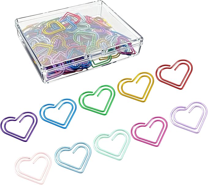 100 Pcs Cute Paper Clips Colorful Rustproof Mental Small Paperclips by Unknown