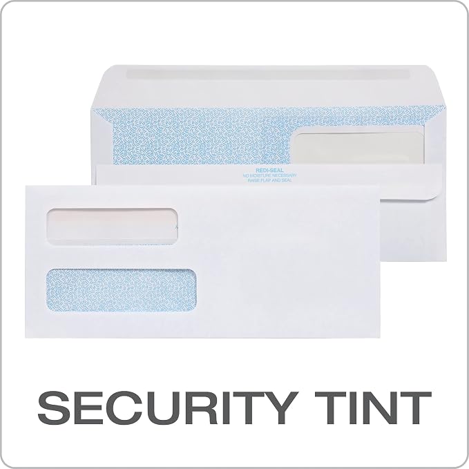 Columbian #10 Security Envelopes, 500 Pack, Double Window Self Seal Envelopes - Image 5
