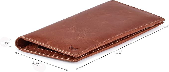 Long Wallet for Men Women Real Leather Bifold RFID Stylish Slim Handmade 2 ID - Image 2