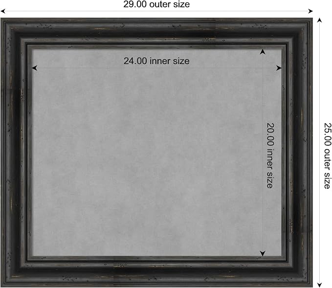 Amanti Art Black Framed Magnetic Board 25x29 Medium Vision Board - Image 3