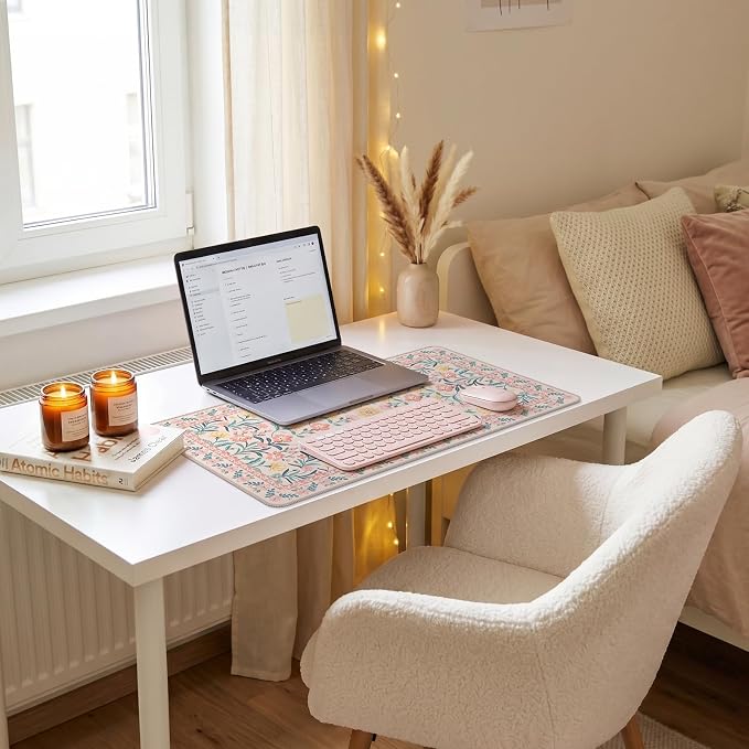 iCasso Pink Aesthetic Flower Mouse pad - Image 9