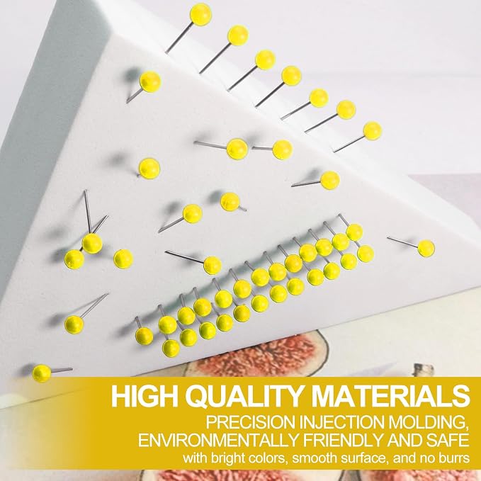 500Pcs Yellow Map Pins, 1/8 Inch Map Tacks, Round Ball Head Map Push Pins - Image 3