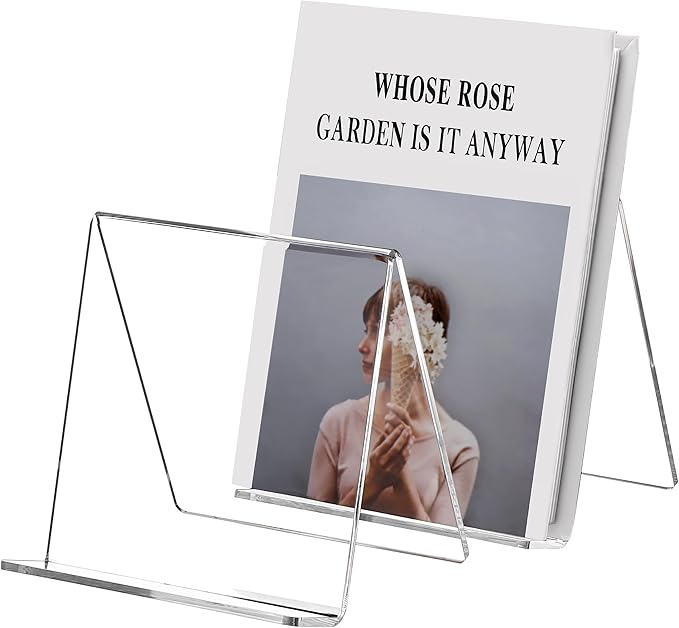 2 Pack Acrylic Book Display Holder, 6x9 inch A5 Letter Size, LP Cover by SANRUI