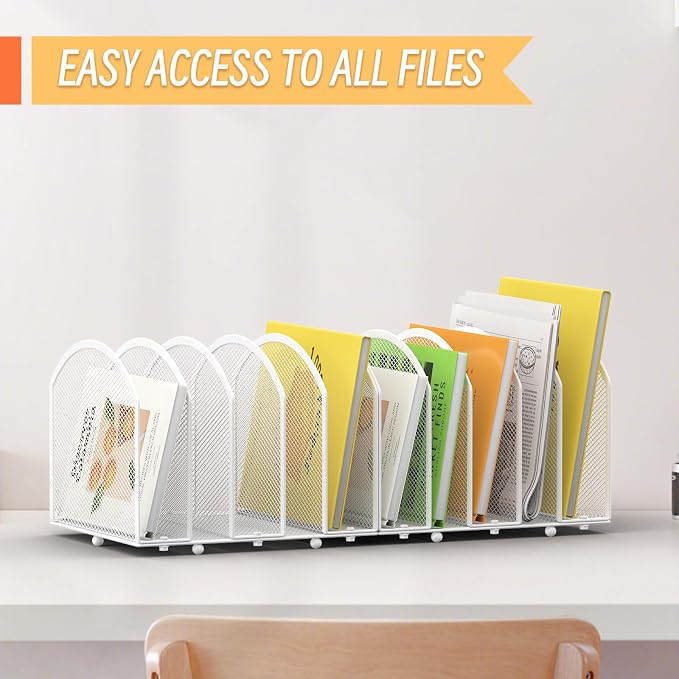 MINDEPOT Desk File Organizer 5 Sections Desktop Organizer File Sorter Office - Image 6