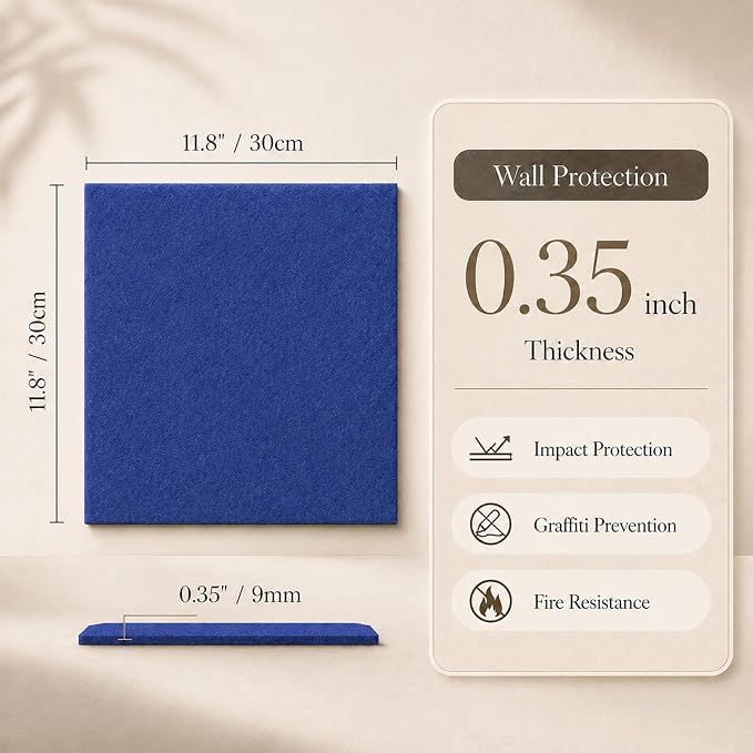 Felt Bulletin Board Tiles, Cork Board Alternative, 48 x 36 in | 0.35 in modular - Image 2