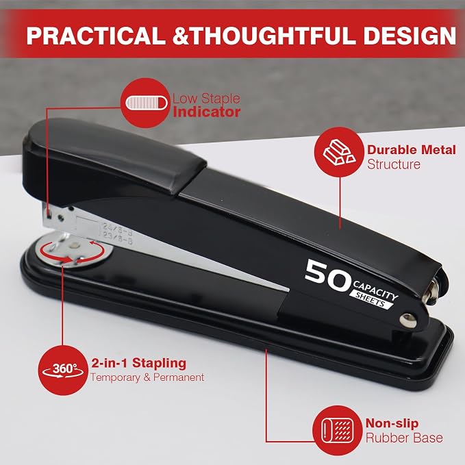 Metal Stapler Heavy Duty 50 Sheet Capacity - Image 4