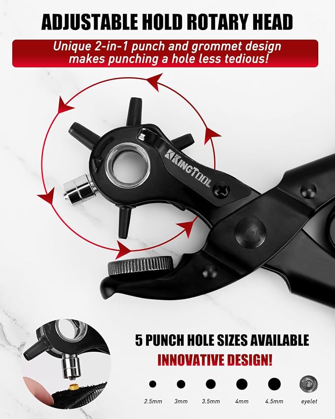KingTool 2 in 1 Professional Leather Hole Punch - Image 2