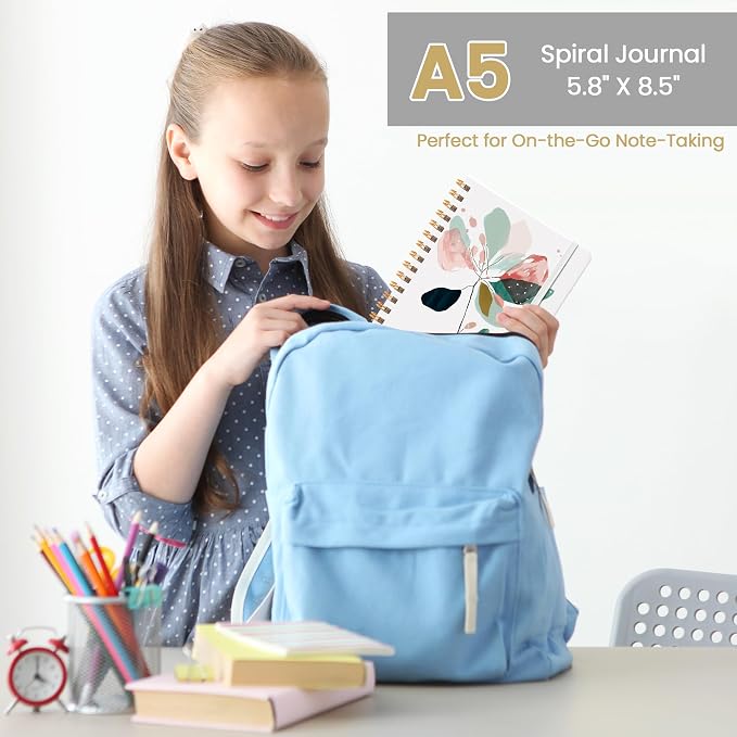 CICPAP Lined Spiral Journal Notebook, A5 College Ruled Notebook - Image 6