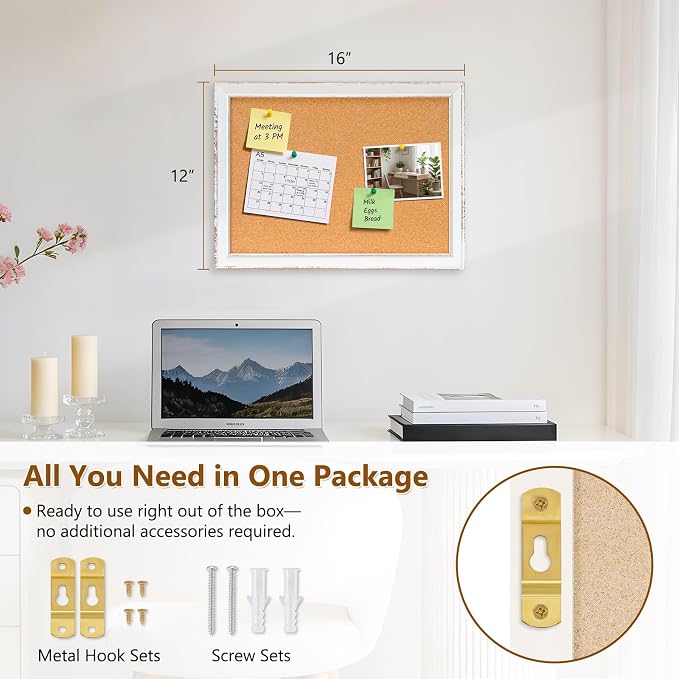 DOLLAR BOSS Distressed White Cork Board - Image 3