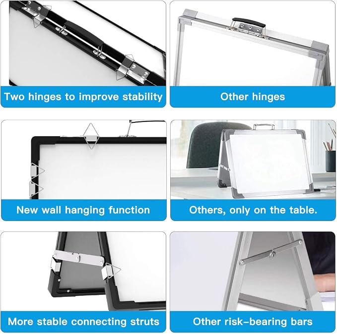 Whiteboard Dry Erase Boards, Portable White Board Double Sided Magnetic Board - Image 7