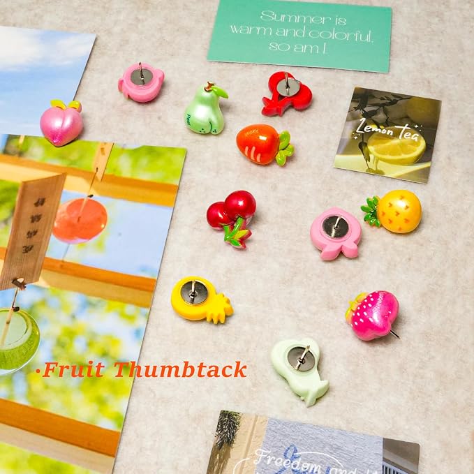 Fruit Theme Decorative Push Pins, Colorful Fun Push Pin - Image 5