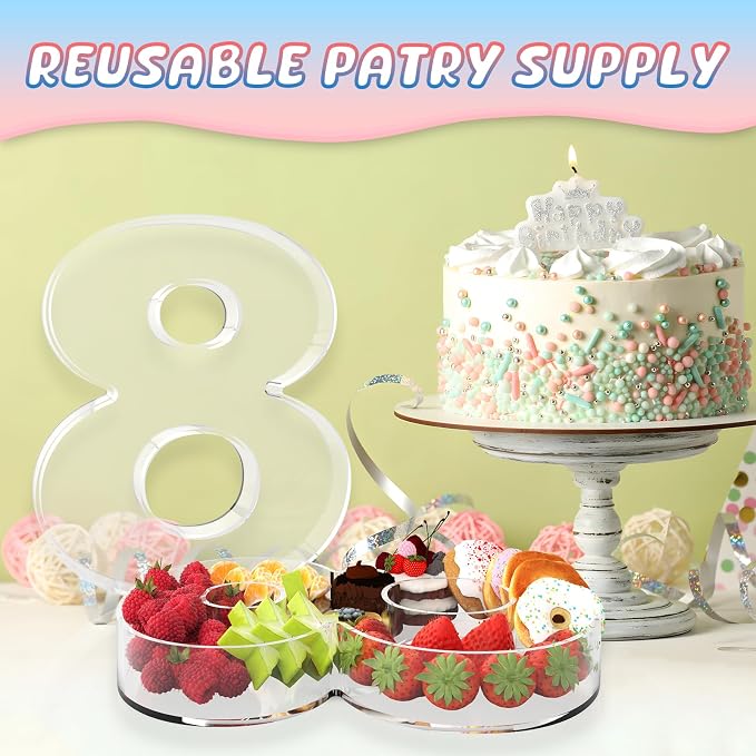 13.8" Extra Large Acrylic Number Charcuterie Board Box, Reusable Fillable - Image 5