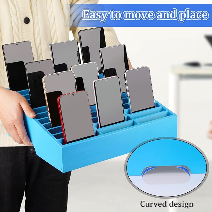 36-Grid Wooden Cell Phone Holder Desktop Organizer Storage Box - Image 6