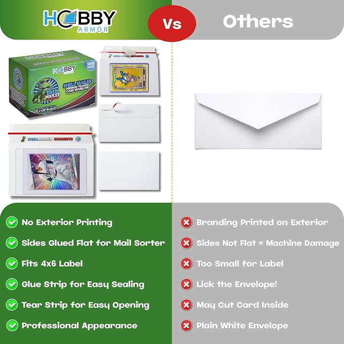 100 Pack Shell Mailer Incognito Trading Card Envelopes by Hobby Armor, Perfect - Image 4