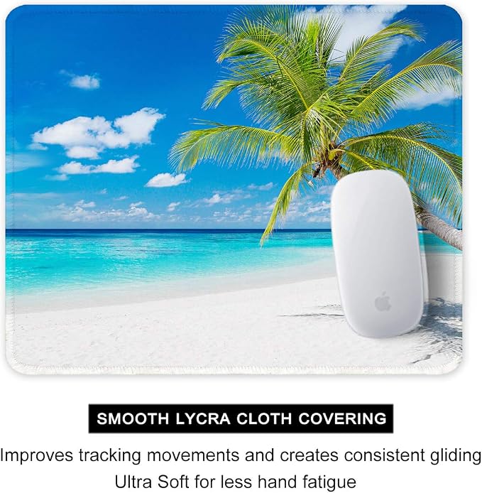 Auhoahsil Mouse Pad, 12 x 10 in Summer Beach Theme Computer Mouse Pad - Image 4