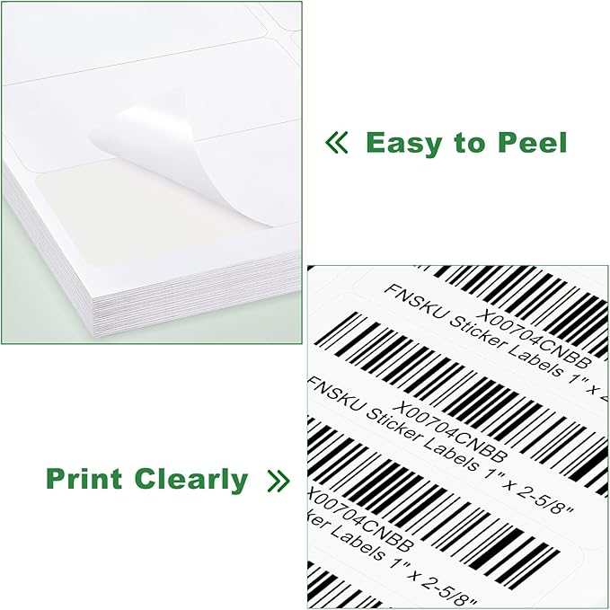 Address Labels 1" x 2-5/8", 15000 Printable Labels for Mailing, Envelopes, Laser/Inkjet Printer, 8.5"×11" White Label Stikcers Paper 30 Up Blank Label Per Sheet,(500 Sheets)-DeskLoop Office
