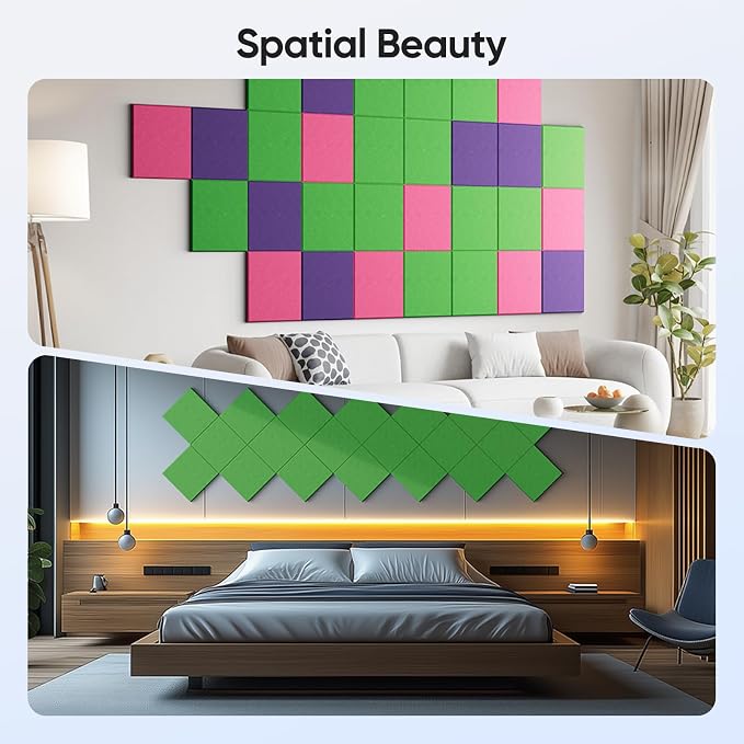 UNECHO 12 Pack 12" X 12" X 0.4" Acoustic Panels - Image 5