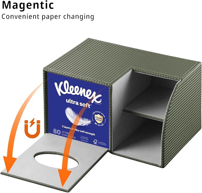 PU Leather Square Tissue Box Cover - Image 4