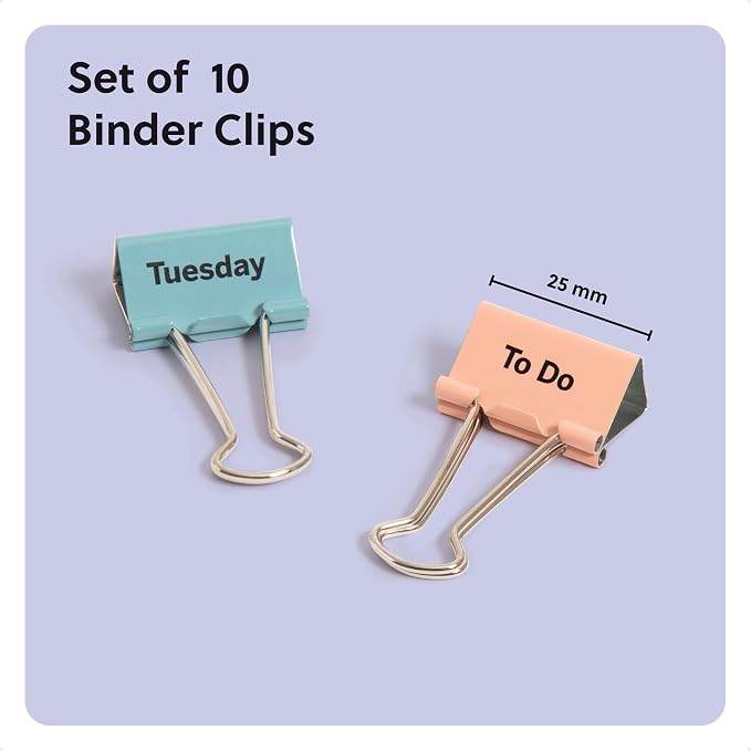 U Brands Binder Clips, 1 1/4 Inch Mini Metal Clamps, Task on Hand Binder Clips - Image 2