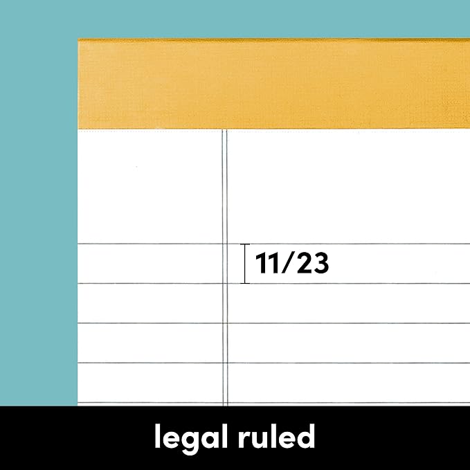 PAPERAGE Lined Legal Pads, 6 Pack, 50 Sheets Each, Wide/Legal Ruled, Note Pads - Image 5