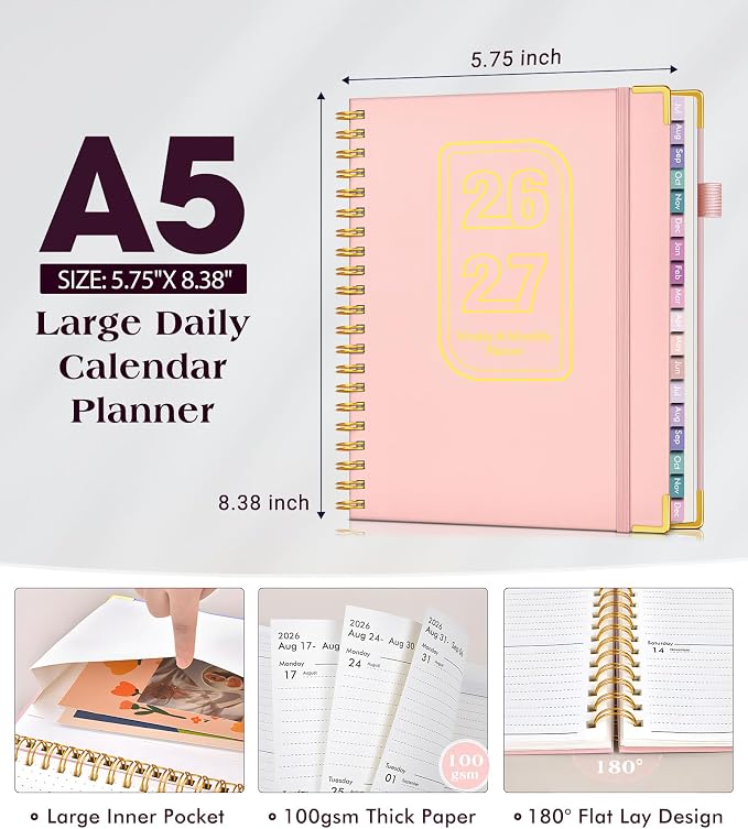 Academic Planner 2026-2027, 18 Months Weekly and Monthly Hardcover Planner - Image 5