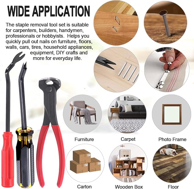 3Pcs Upholstery and Construction Staple Remover - Image 7