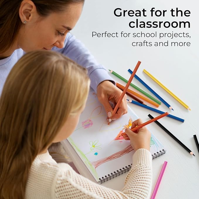 Rosmonde Bulk Colored Pencils 500 Pack, Pre Sharpened 12 Color Set, Easy Hold - Image 7