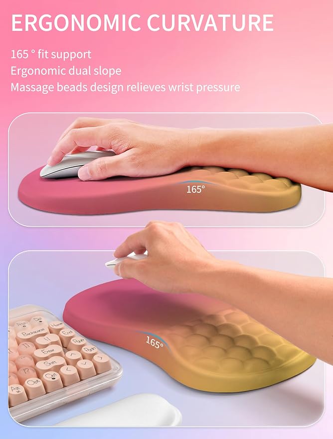 Hokafenle 2in1 Combination, Wave Keyboard Wrist Rest and Ergonomic Curvature - Image 3