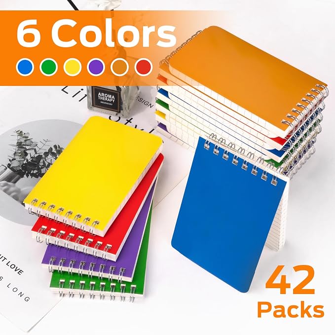 Pocket Notebook Bulk 3x5 Inch, 42 Packs Mini Top Bound Spiral Notepad, Memo - Image 3