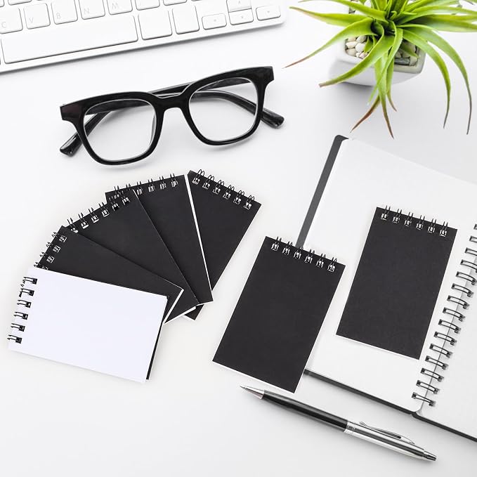 Hooqict 10 Pack Pocket Notebook 3x5 Small Spiral Notepads Black Mini Notebooks - Image 8