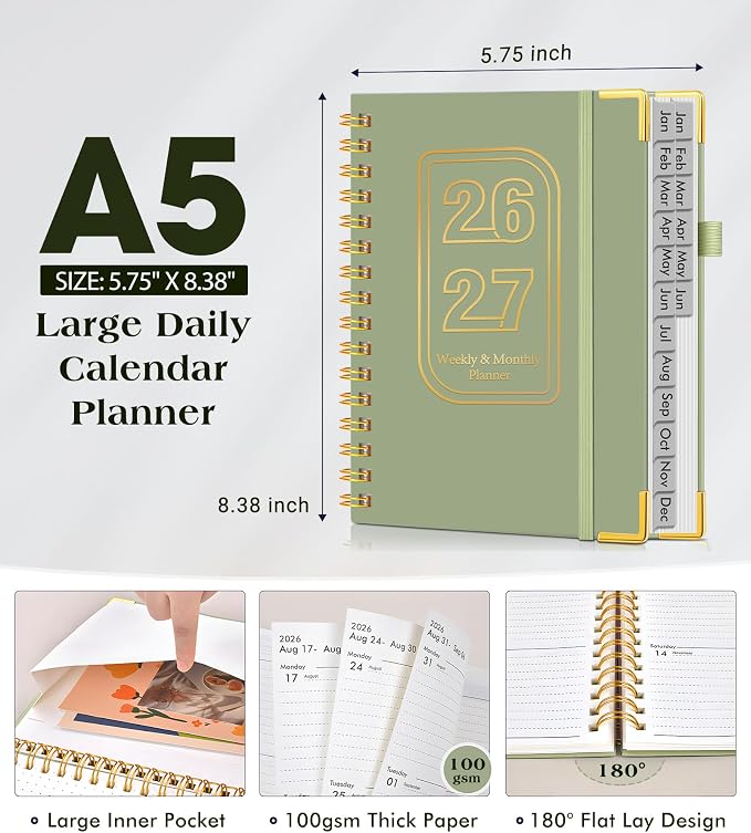 Planner 2026-2027, 18 Months Weekly and Monthly Hardcover Planner, January 2026 - Image 5