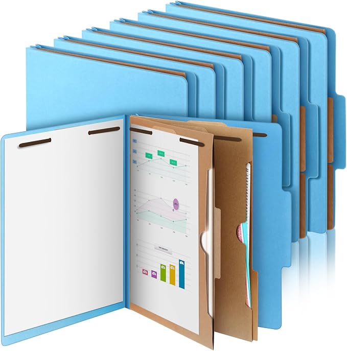 Skyygemm 12 Pcs Classification Folders Letter Size, 2 Pocket Dividers by Skyygemm