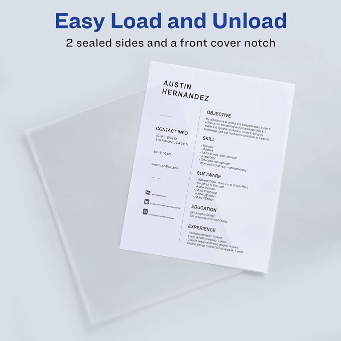 Avery Heavy Duty Plastic Document Sleeves, Holds up to 25 Sheets, 12 Clear - Image 4