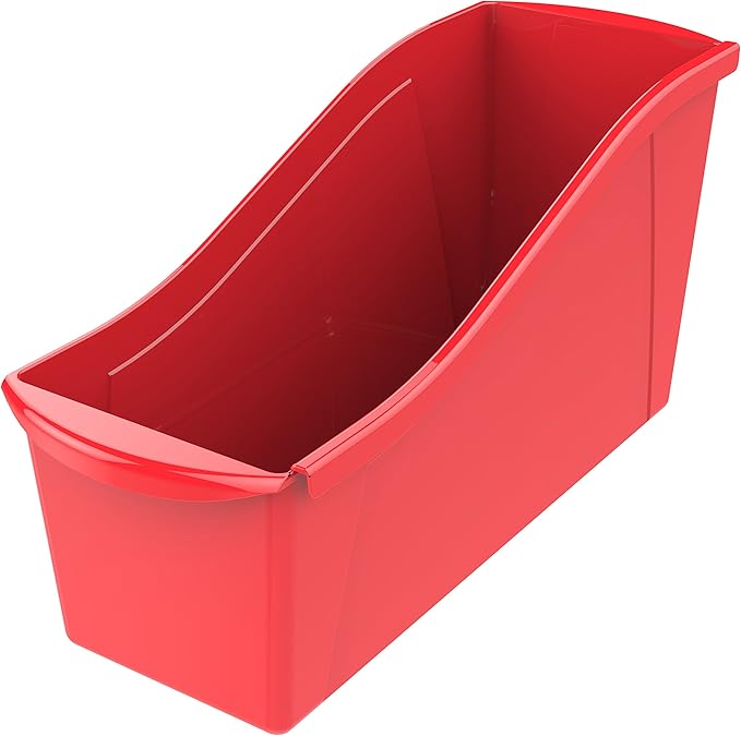Storex Large Book Bin, Interlocking Plastic Organizer - Image 2