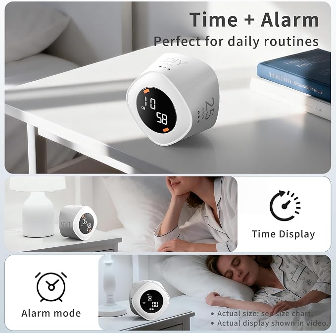 VEWINGL Cube Productivity Timer, 5/10/25/DIY Min Presets + Count-Up Mode - Image 3