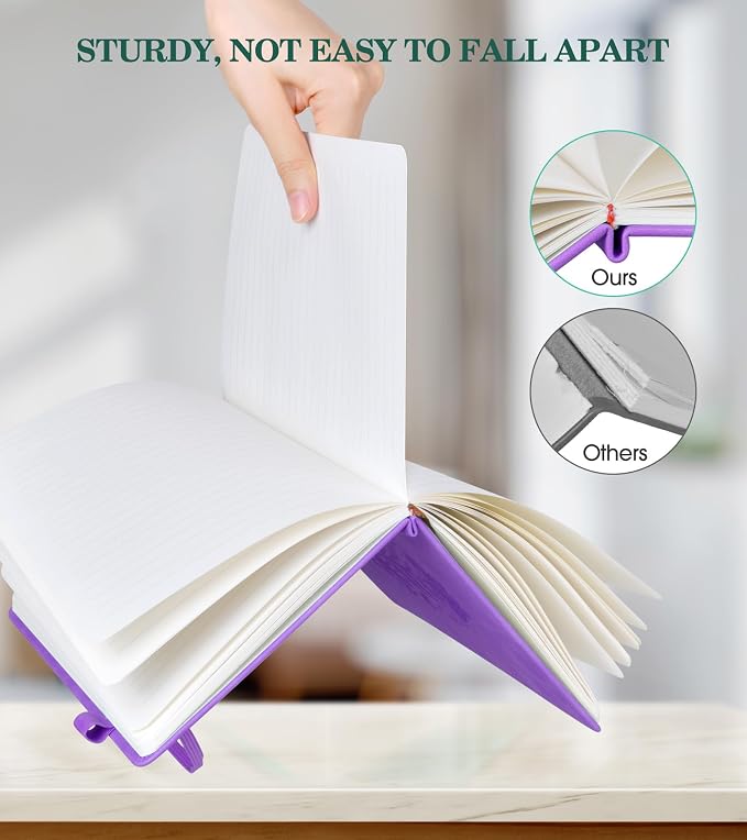 Lined Journal Notebook for Women, A5 200 Pages Hardcover Leather Journals for - Image 3