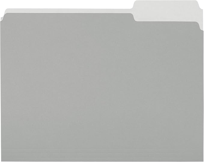 Amazon Basics File Folders for Organization, Letter Size, 1/3 Cut Tab by AmazonBasics