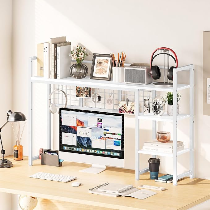 Snughome Desk Shelf, 44.9" Desktop Organizer Shelf, Desk Hutch - Image 2