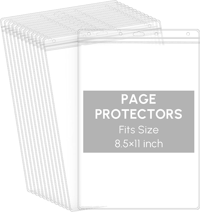Sinload 20 Pcs Heavy Duty Sheet Protectors 8.5 x 11 Inch Job Ticket Holder by Sinload