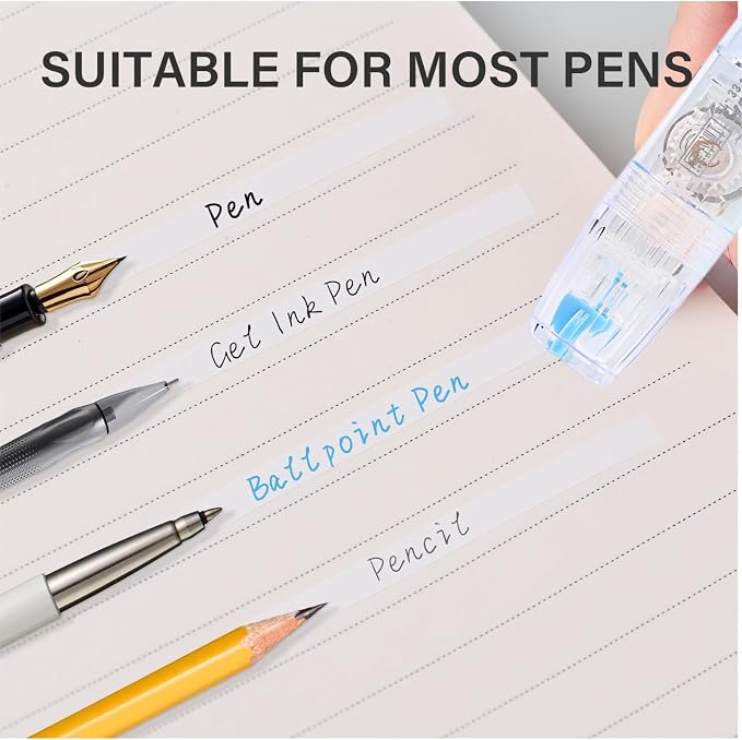 Refillable Correction Tape, 157 ft Total – 2 Pre-Filled Dispensers + 6 Snap-In - Image 4