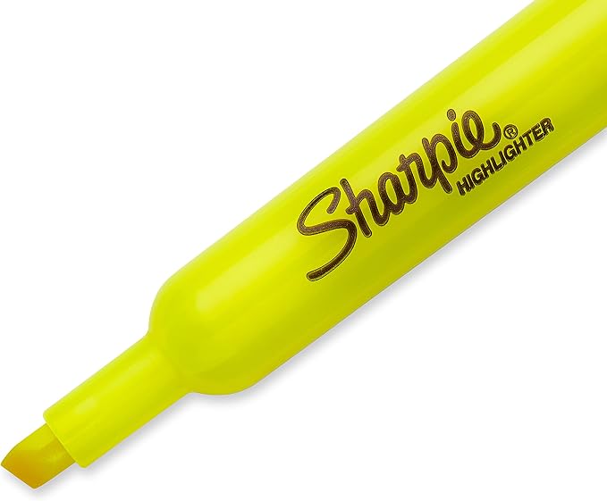 Sharpie Tank Style Highlighters, Chisel Tip, Fluorescent Yellow - Image 3