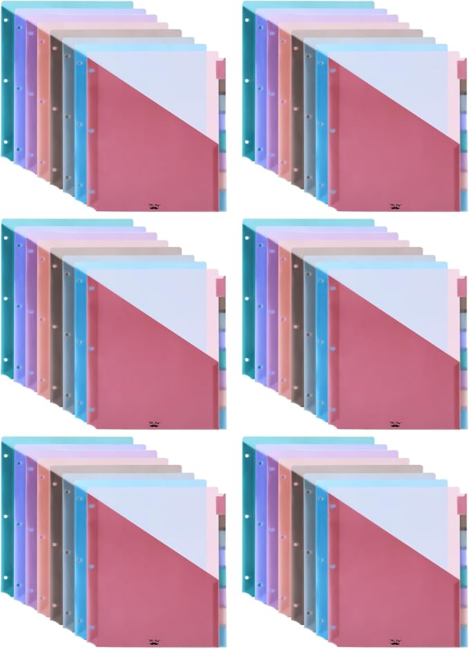 Mr. Pen- Binder Dividers with Pockets and Tabs, 48 Pack | Elemental, 3 Ring by MrPen