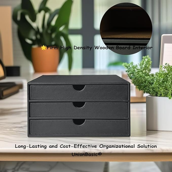 UnionBasic Document Organizer, 3-Drawer File Cabinet Document Storage Box - Image 4