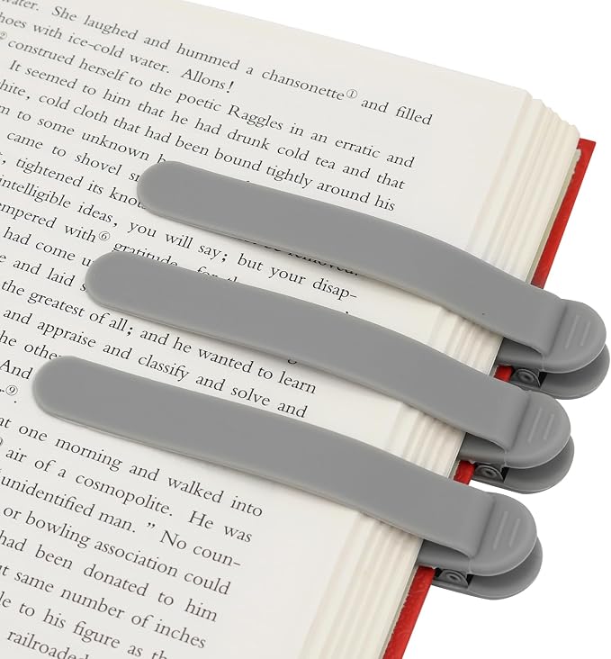 SMUK 3pcs Automatic Bookmarks for Reading Lovers, Cute Silicone Book Markers by SMUK