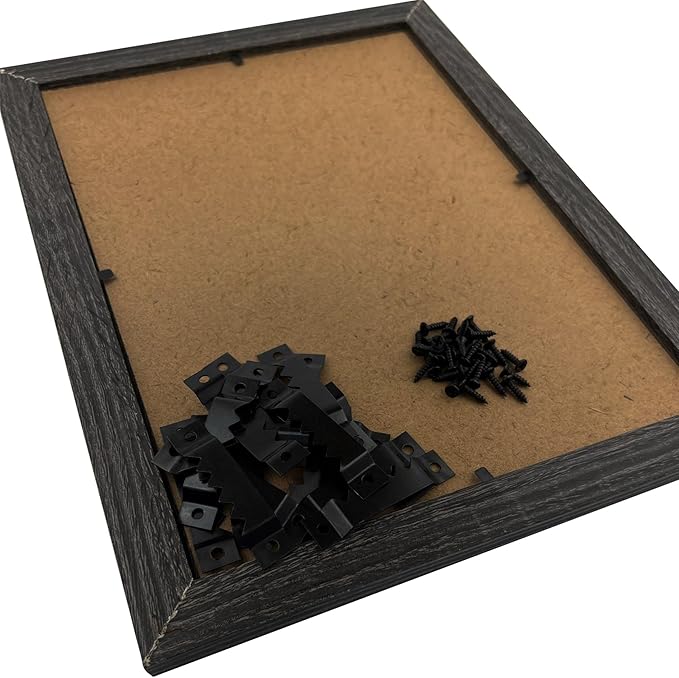 50 Pack Large Heavy Sawtooth Picture Hangers Steel Picture Hangers with Screws Picture Hang Solutions, for Hanging Clock Paintings Artwork Picture Frame Hook Photos (Black，Supports 50 lbs)-DeskLoop Office